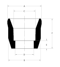 packer cup dimensions